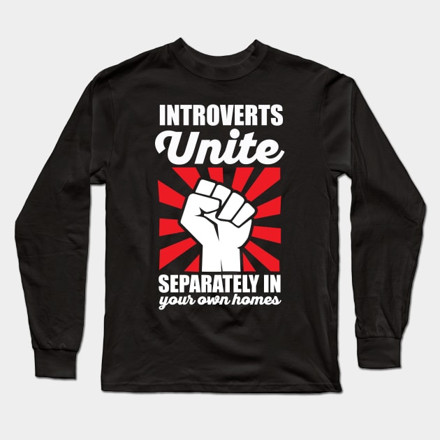 Introverts Unite Separately in Your Homes Antisocial Dark Long Sleeve T-Shirt by DetourShirts